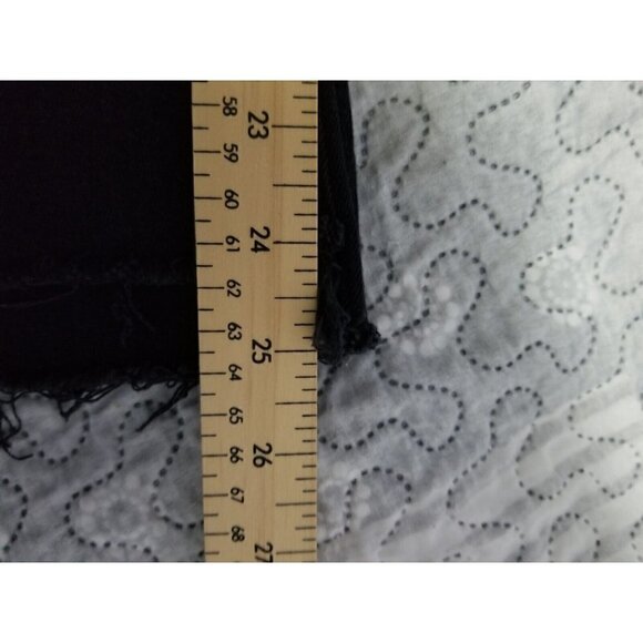 PAIGE JACQUELINE STRAIGHT BLACK JEANS SIZE 32 RAW FRAYED HEM STRETCH - Picture 10 of 10